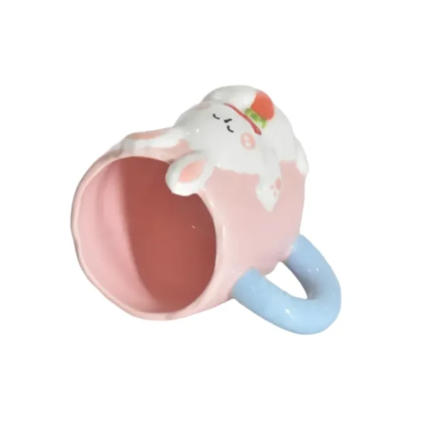 bulk-ceramic-mugs-with-spoon-hand-painted-relief-rabbit-mug-3