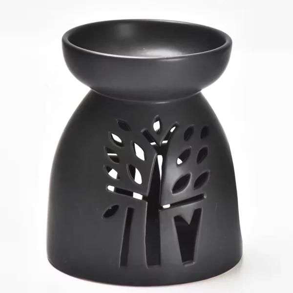 Wholesale Aroma Diffuser, Black Ceramic Tealight Oil Burner-2