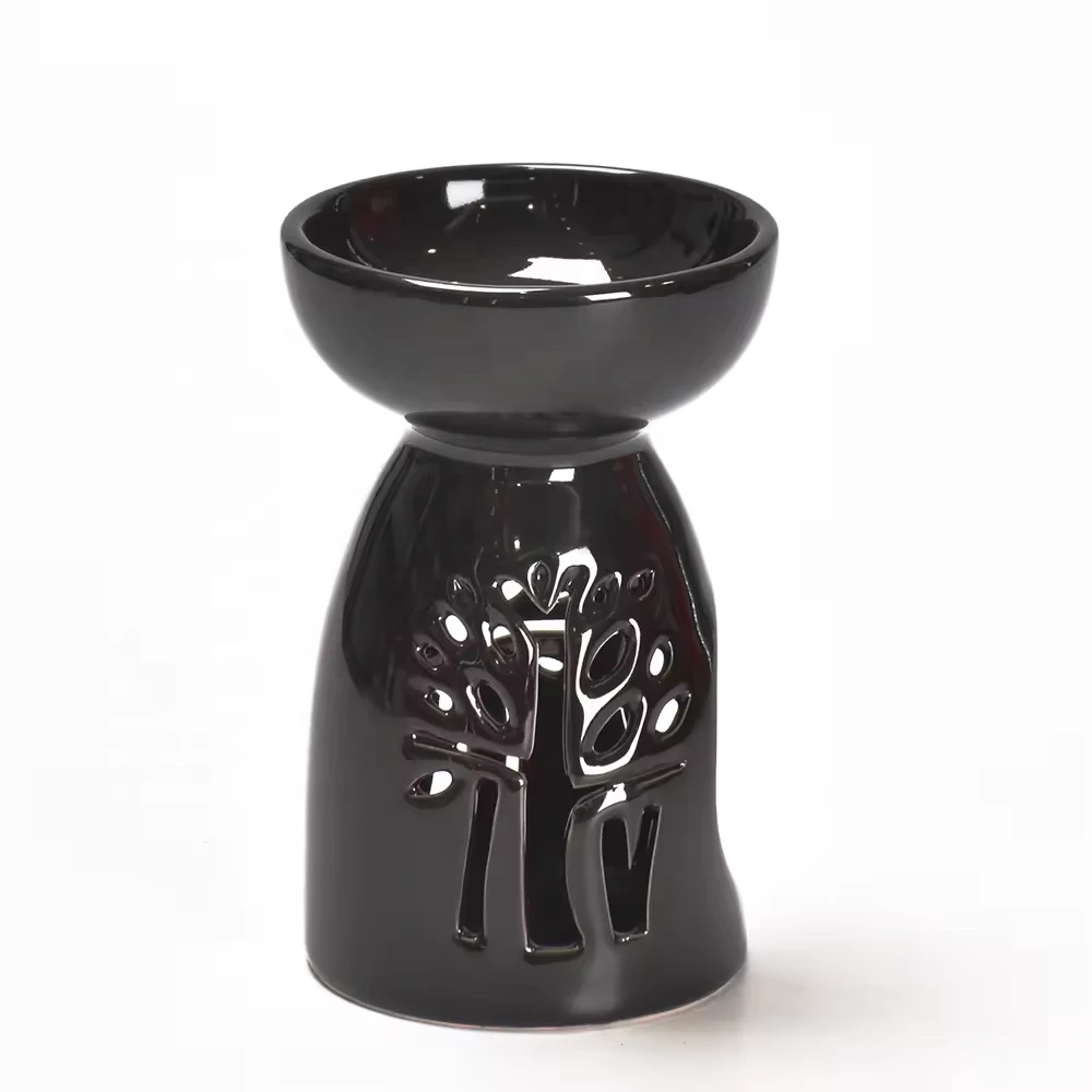 Wholesale Aroma Diffuser, Black Ceramic Tealight Oil Burner