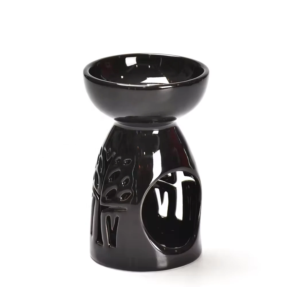 Wholesale Aroma Diffuser, Black Ceramic Tealight Oil Burner