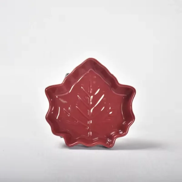 Wholesale Dish Sets, Ceramic Maple Leaf Appetizer Dishes-4