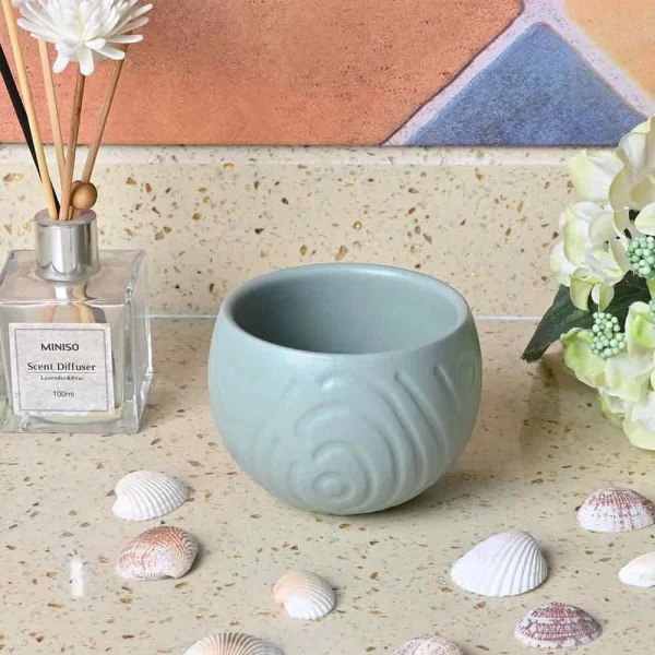 Wholesale round relief hollow wax candle jars-7