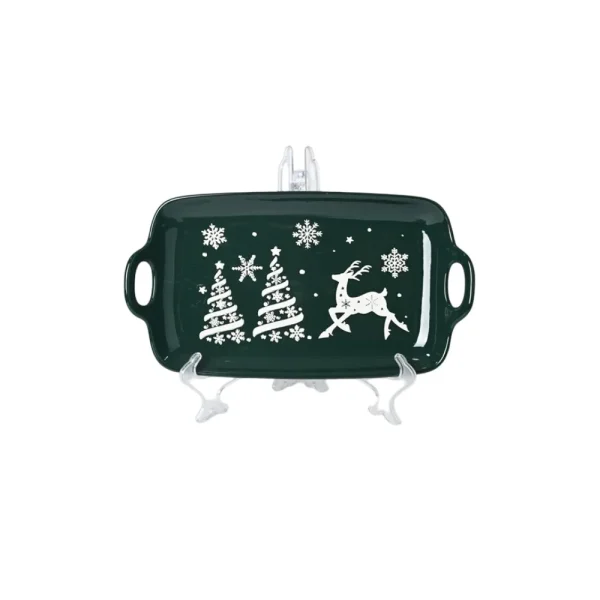 green-christmas-ceramic-platter-wholesale-with-handles-1