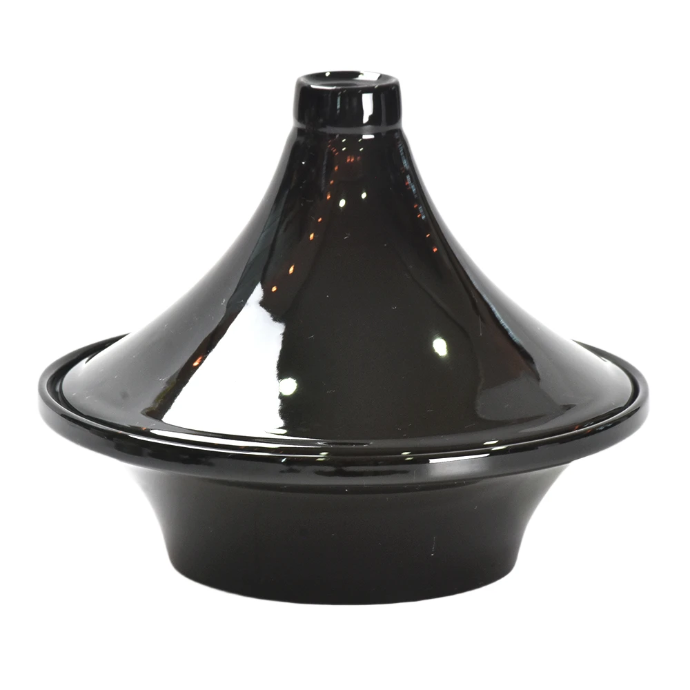 wholesale-tagine-pot-with-conical-lid-black-glossy-cookware-1