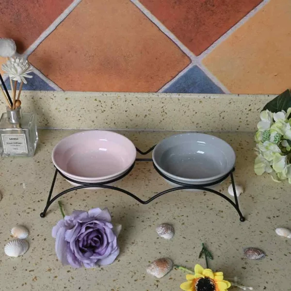 wholesale-raised-pet-food-bowls-double-bowl-with-iron-stand-2