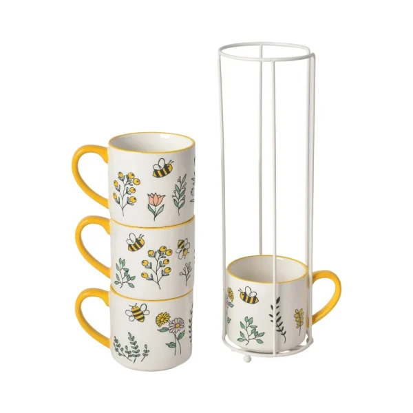 factory-wholesale-ceramic-coffee-mug-set-4-piece-bee-flower-2
