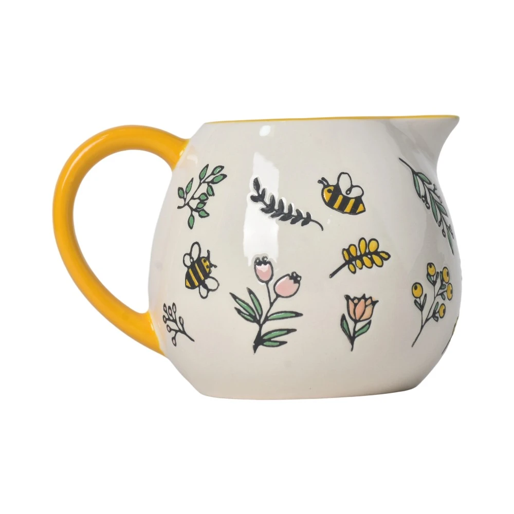 custom-ceramic-milk-jug-with-bee-&-floral-bulk-mini-pitcher-1