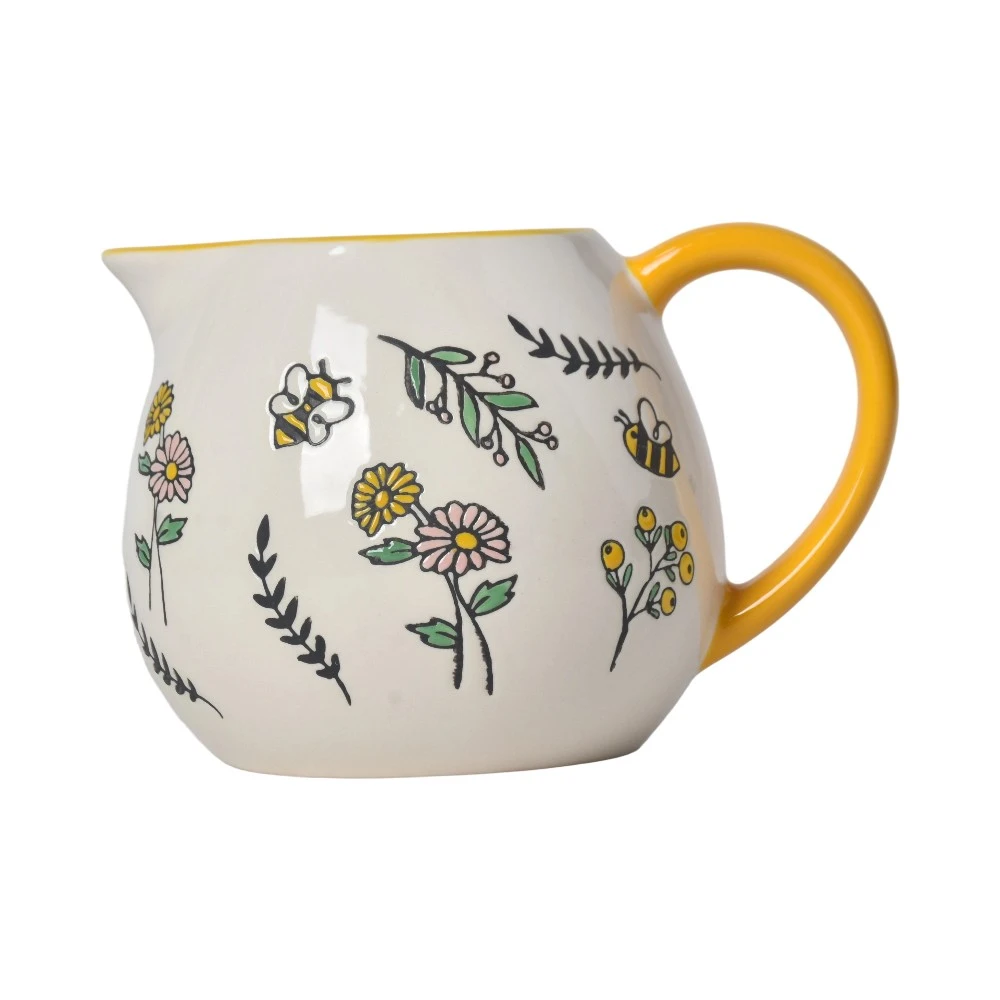 custom-ceramic-milk-jug-with-bee-&-floral-bulk-mini-pitcher-3